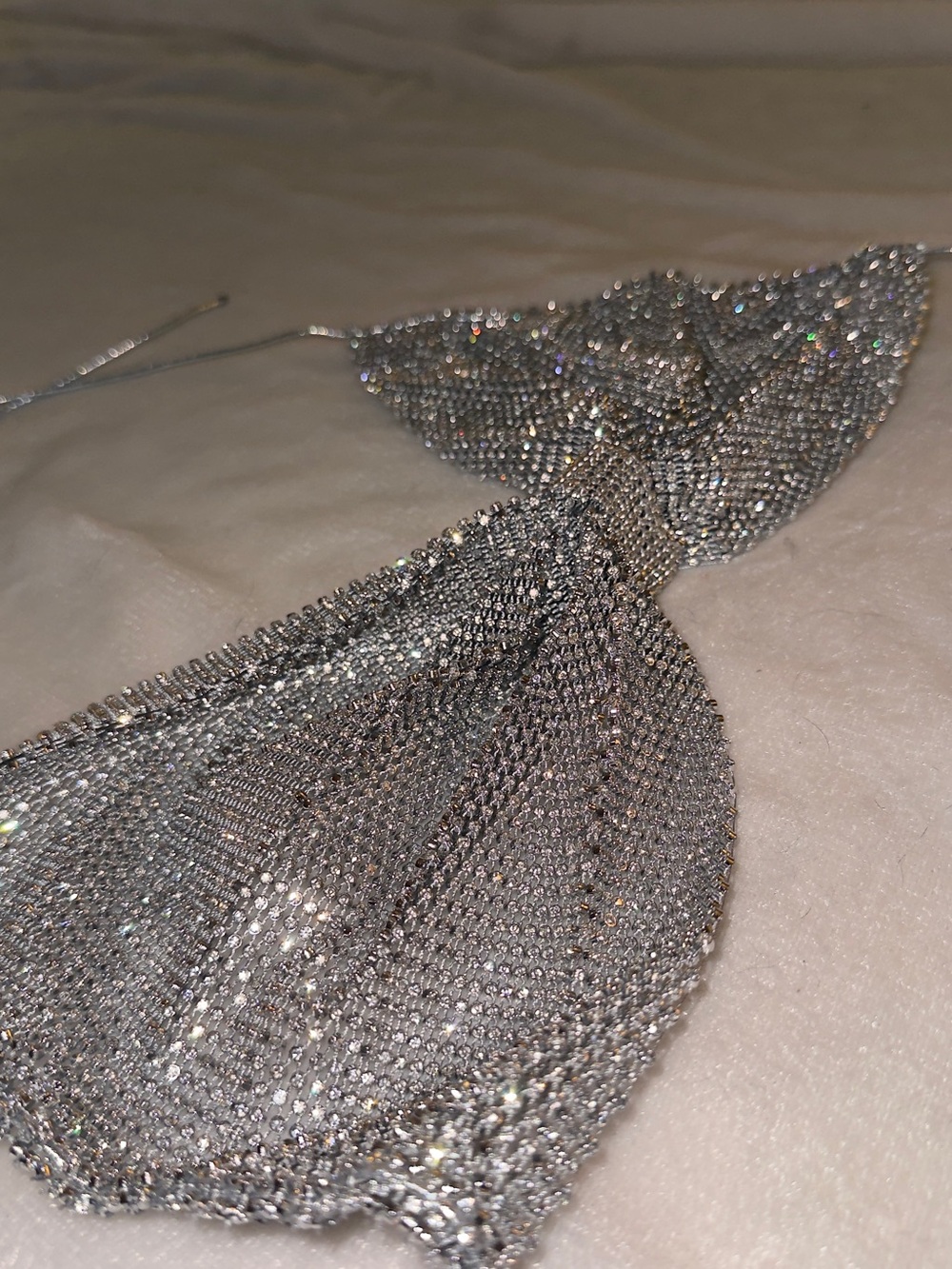 Dolls Kill Lipstick Boutique Silver Crystal Mesh Bra Top